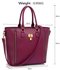 LS0031L- Burgundy Padlock Tote