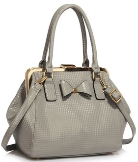 LS00258B - Wholesale & B2B Grey Bow Framed Satchel Supplier & Manufacturer