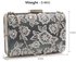 LSE00324 - Classy Grey Ladies Lace Evening Clutch Bag