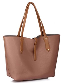 LS00504 - Large Nude Shoulder Handbag