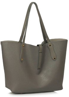 LS00504 - Large Grey Shoulder Handbag