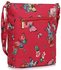 LS00488 - Red Butterfly Canvas Cross Body Bag School Messenger Shoulder Bag
