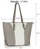 LS00496 - Large Grey / White Shoulder Handbag