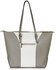 LS00496 - Large Grey / White Shoulder Handbag