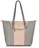LS00496 - Large Grey / Nude Shoulder Handbag