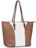 LS00496 - Large Nude / White Shoulder Handbag