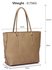 LS00494 - Wholesale & B2B Taupe Zipper Detail Shoulder Bag Supplier & Manufacturer