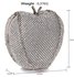 LSE00331 - Wholesale & B2B Silver Sparkly Crystal Diamante Heart Shaped Clutch Evening Bag Supplier & Manufacturer