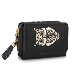 LSP1080 - Black Owl Design Purse/Wallet