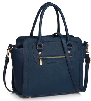 LS00255A - Navy Grab Tote Handbag