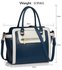 LS00255B - Navy /White Grab Tote Handbag