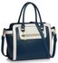 LS00255B - Navy /White Grab Tote Handbag