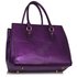 LS00511 - Purple Metal Detail Grab Tote Handbag