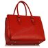 LS00511 - Red Metal Detail Grab Tote Handbag