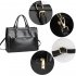 LS00366A  - Black Front Pocket Grab Tote Handbag