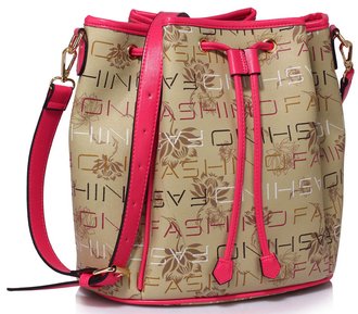 LS00509 - Beige Drawstring Shoulder Bag