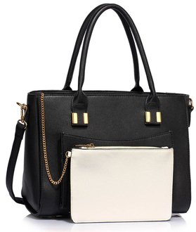 LS00313A - Black Tote With Removable Pouch