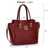 LS00463 - Wholesale & B2B Burgundy Polished Metal Shoulder Handbag Supplier & Manufacturer