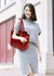 LS00463 - Wholesale & B2B Burgundy Polished Metal Shoulder Handbag Supplier & Manufacturer