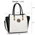 LS00463 - Wholesale & B2B Black/White Polished Metal Shoulder Handbag Supplier & Manufacturer