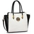 LS00463 - Wholesale & B2B Black/White Polished Metal Shoulder Handbag Supplier & Manufacturer