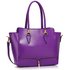 LS00456 - Purple Zipper Tote Shoulder Bag