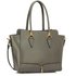 LS00456 - Wholesale & B2B Grey Zipper Tote Shoulder Bag Supplier & Manufacturer