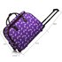 LS00309A - Purple Horse Print Travel Holdall Trolley Luggage With Wheels - CABIN APPROVED