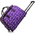 LS00309A - Purple Horse Print Travel Holdall Trolley Luggage With Wheels - CABIN APPROVED
