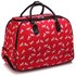 LS00309A - Red Horse Print Travel Holdall Trolley Luggage With Wheels - CABIN APPROVED