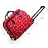 LS00309A - Red Horse Print Travel Holdall Trolley Luggage With Wheels - CABIN APPROVED