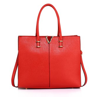 AG00319C - Red Fashion Tote Handbag