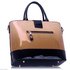 LS00329 - Nude Patent Two-Tone Handbag
