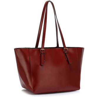 LS00498- Burgundy Grab Shoulder Handbag