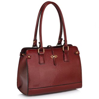 LS00306 - Burgundy Grab Shoulder Handbag