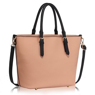 LS00263 - Black / Nude Grab Shoulder Handbag