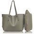 LS00265 - Grey Shoulder Bag With Removable Pouch