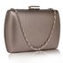 LSE00335 - Grey Hard Case Evening Bag