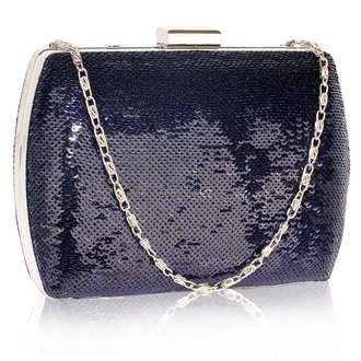 LSE00336 - Navy Sequin Clutch