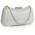 LSE00337 - Silver Hard Case Evening Bag