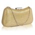 LSE00337 - Gold Hard Case Evening Bag