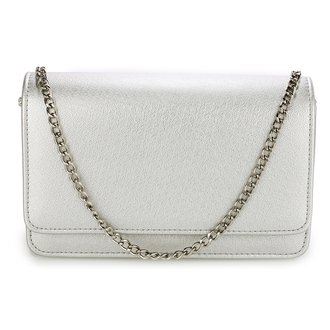 AGC00342 -  Silver Large Flap Clutch purse