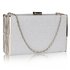 LSE00344 - Silver Glitter Clutch Bag