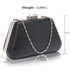 LSE00334 - Black Diamante Crystal Clutch Bag