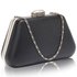 LSE00334 - Black Diamante Crystal Clutch Bag