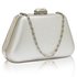 LSE00334 - Silver Diamante Crystal Clutch Bag