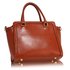 LS00255B - Brown Grab Tote Handbag