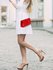 LSE00328A - Red Satin Clutch Evening Bag