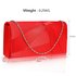 LSE00328A - Red Satin Clutch Evening Bag