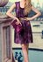 LSE00328A - Purple Satin Clutch Evening Bag